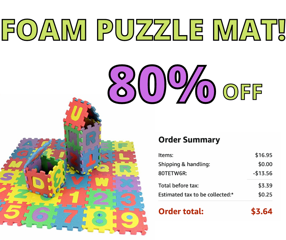 Foam Puzzle Mat! 80% Off On Amazon!