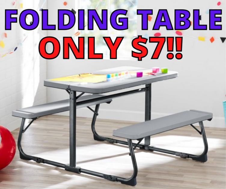 Folding Activity Table with Benches Only $7