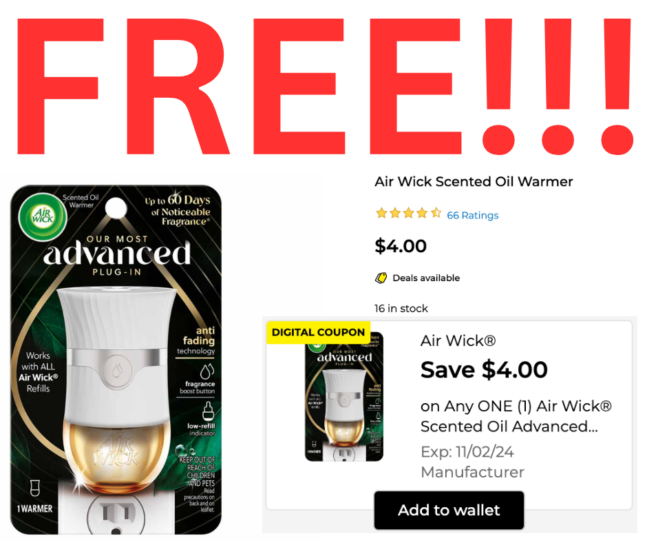 FREE!!! Air wick Oil Warmer Dollar General