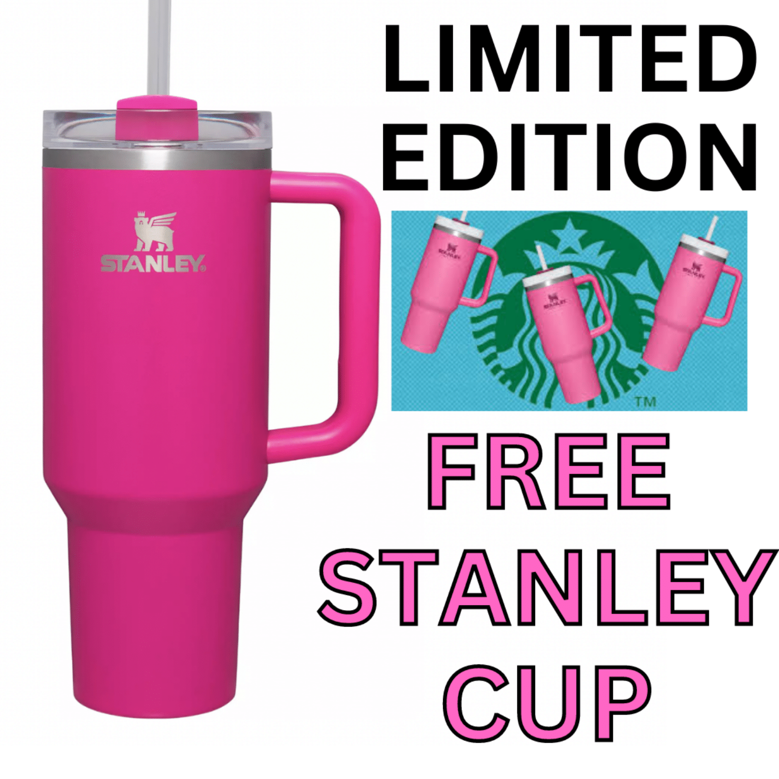 Free starbucks limited edition pink stanley cup