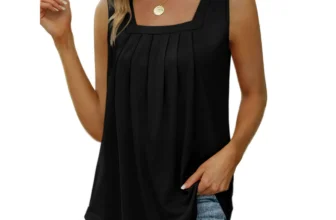 Fantaslook Tank Tops for Women Pleated Square Neck Sleeveless Summer Tops Curved Hem Flowy Shirts a13d021d 3a50 411b 92b8 554ee10ab7a2.58c699e061e282e4e5f566718f6d08fa