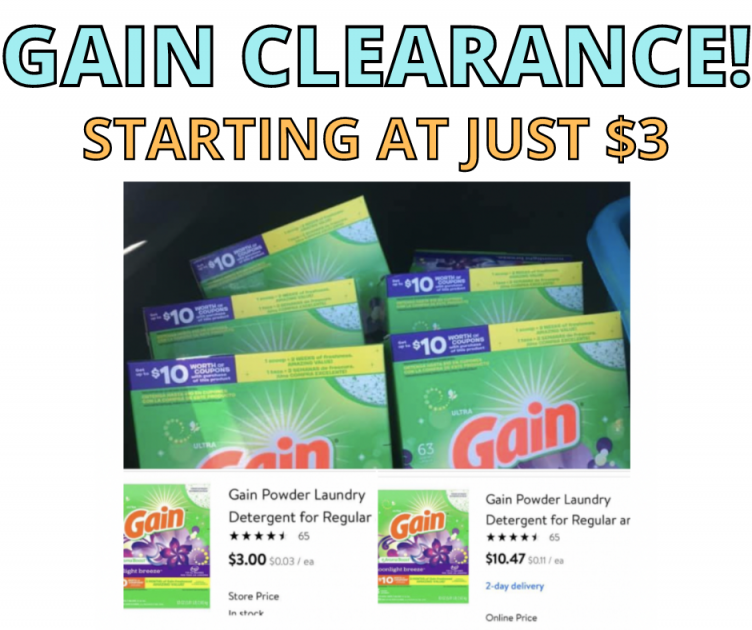 Gain Powder Detergent! HOT CLEARANCE At Walmart!