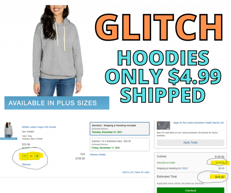 Glitch On Buffalo Ladies’ Super Soft Hoodie – Only $4.99 EACH SHIPPED!
