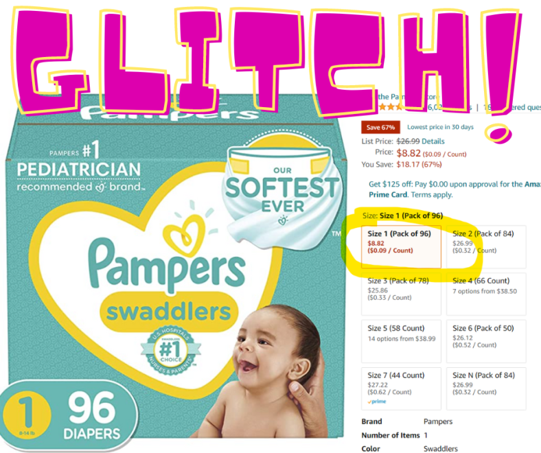 Amazon Glitch On Pampers Diapers!