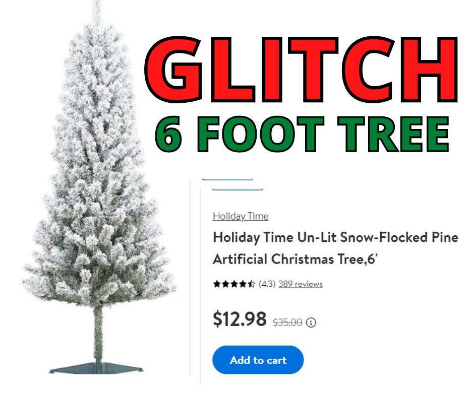 Hot Glitch – 6 Ft Christmas Tree Only $12.98 At Walmart