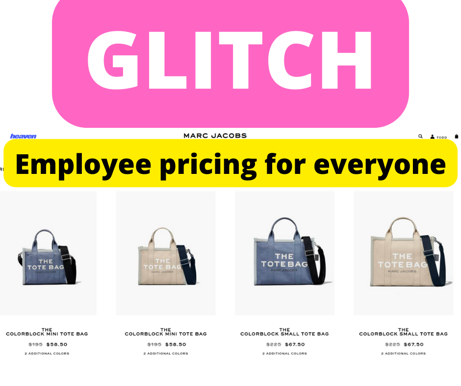 Marc Jacobs Glitch – Everyone Getting Employee Pricing!