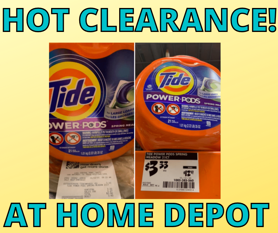 Tide Power Pods Clearance at Home Depot!