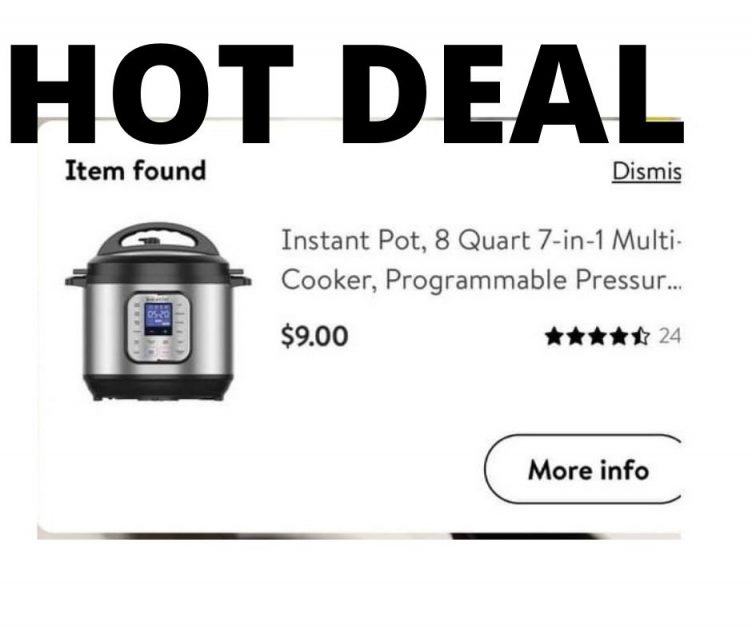 Instant Pot 8 Quart 7 In 1 Multi Cooker Only $9 At Walmart