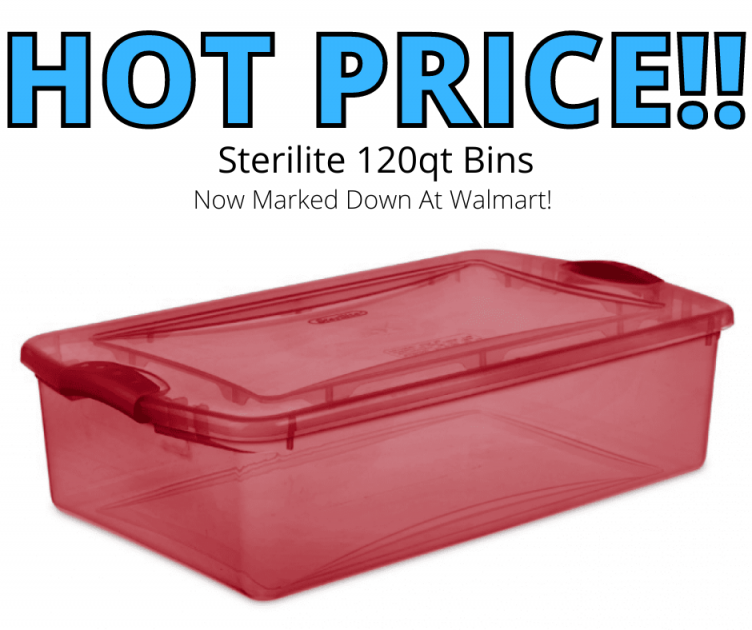 Sterilite 120qt Bins Only $3.50 at Walmart!!!! (was $9.00!)