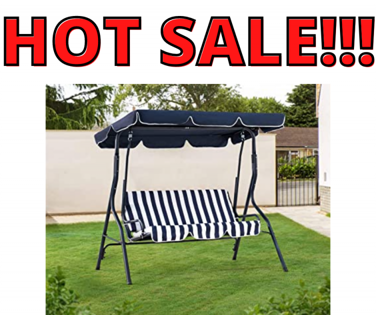 Striped Patio Swing with Canopy Hot Sale!!