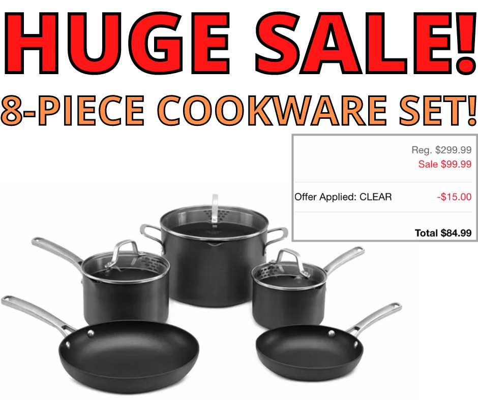 8-Piece Nonstick Cookware Set! MAJOR SALE!