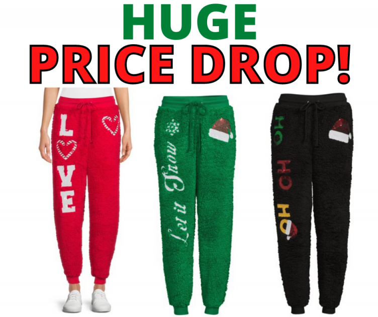 Christmas Faux Sherpa Joggers HUGE PRICE DROP!