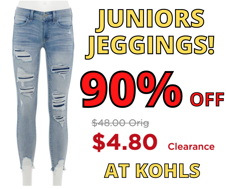 Juniors Low Rise Jeggings! 90% Off At Kohls!