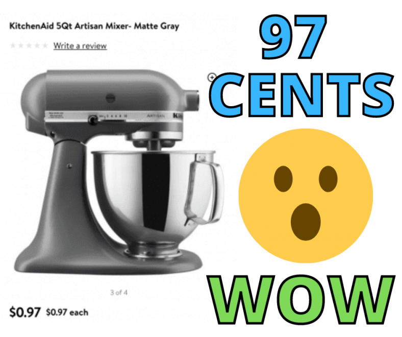 KitchenAid 5Qt Artisan Mixer Only 97 cents!