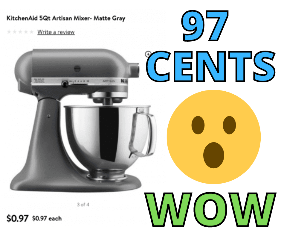 KitchenAid 5Qt Artisan Mixer Only 97 cents!