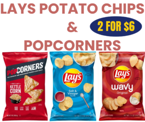 2 FOR $6 LAYS POTATO CHIPS AND POPCORNERS AT TARGET!