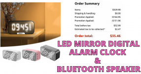 LED MIRROR DIGITAL ALARM CLOCK BLUETOOTH SPEAKER