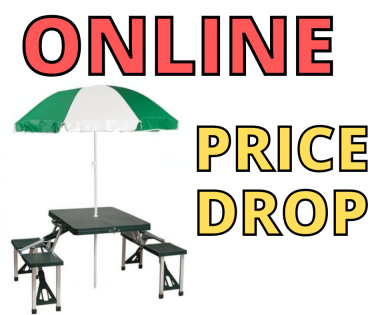Folding Picnic Table &Amp; Umbrella Hot Online Price Drop!