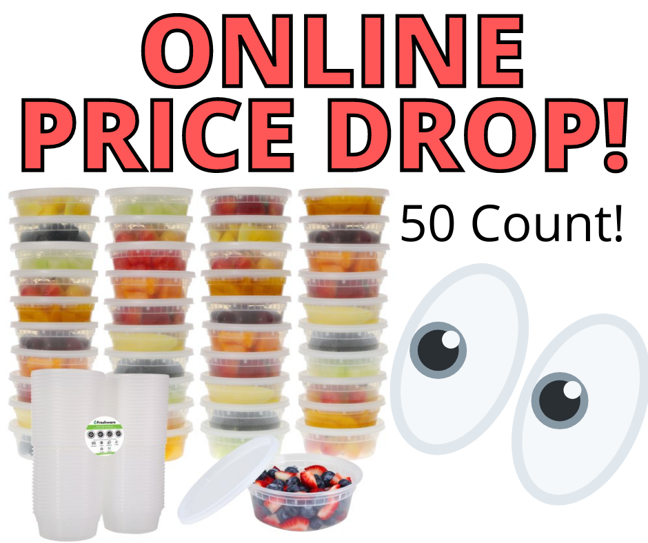 50 Pack Plastic Containers with Lids PRICE DROP on Walmart.com!