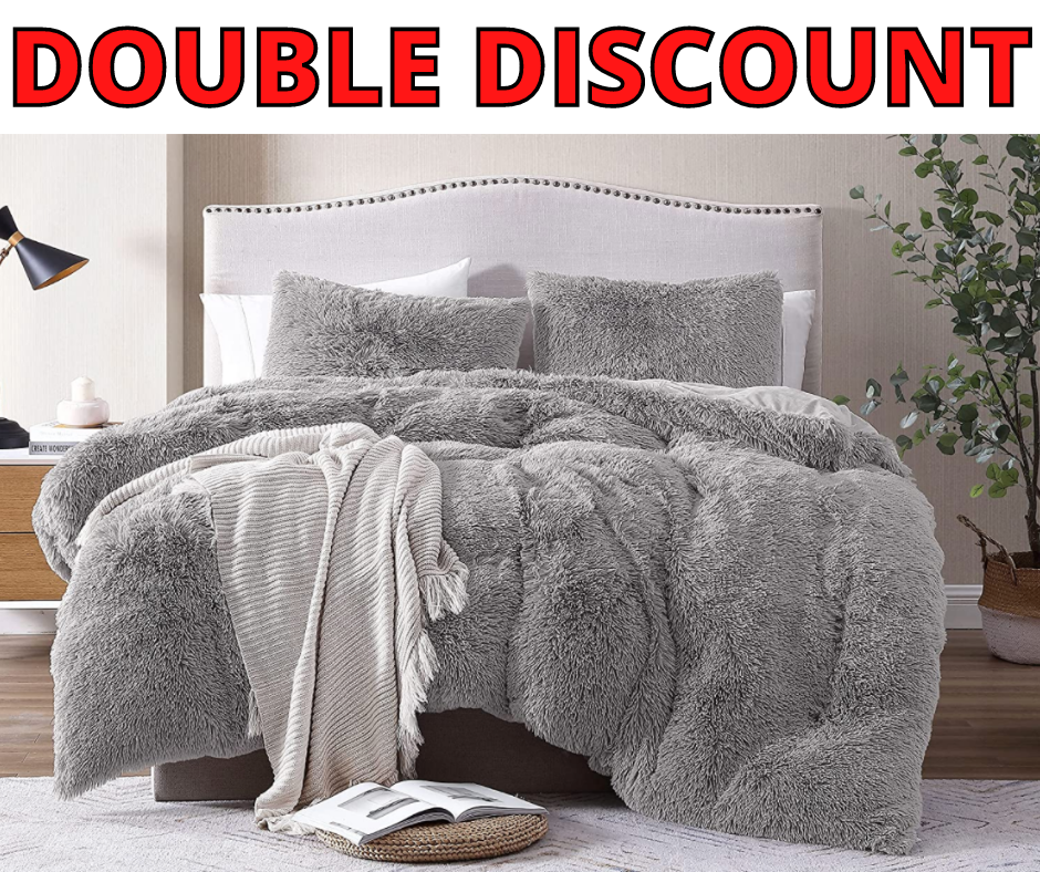 Fluffy Plus Shaggy Duvet Cover 3 Piece Set Double Discount!