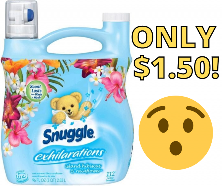 Snuggle Exhilarations Fabric Softener 96oz ONLY $1.50 at Walmart