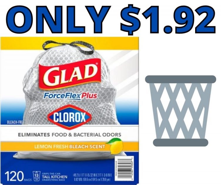 Glad FlexForce With Clorox 120CT Only $1.92