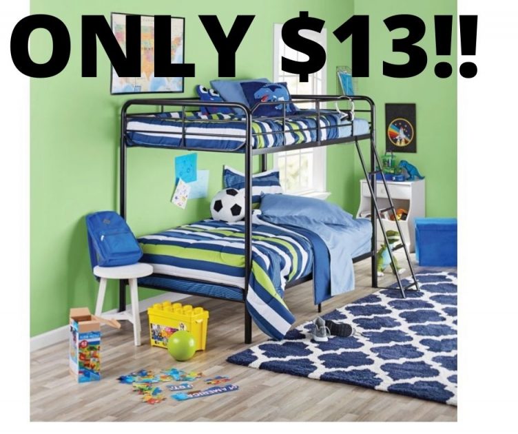 YourZone Twin Metal Frame Bunk Bed Only $13 At Walmart