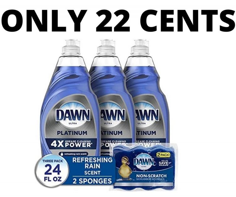 Dawn Dish Soap 3 Pack With Sponges Only 22 Cents!