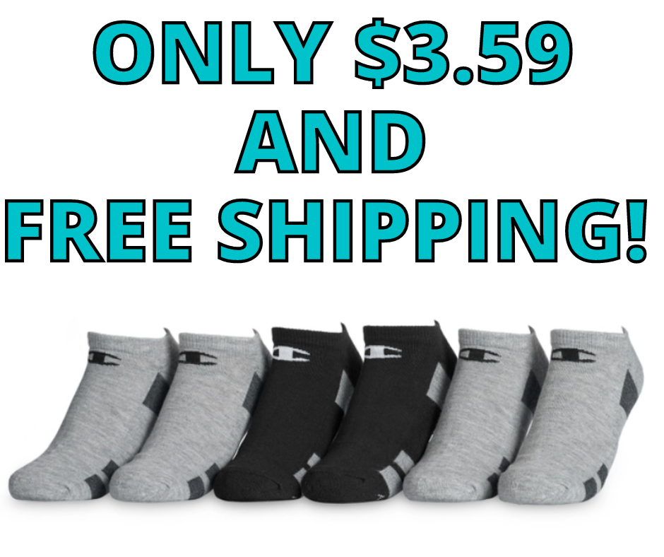 Womens Champion No Show Sock Pack HOT PRICE with FREE SHIPPING!