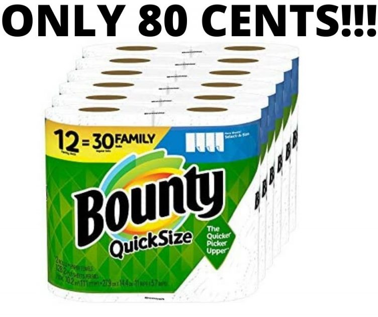 Bounty Quick Size 30 Rolls Paper Towels Only 80 Cents!