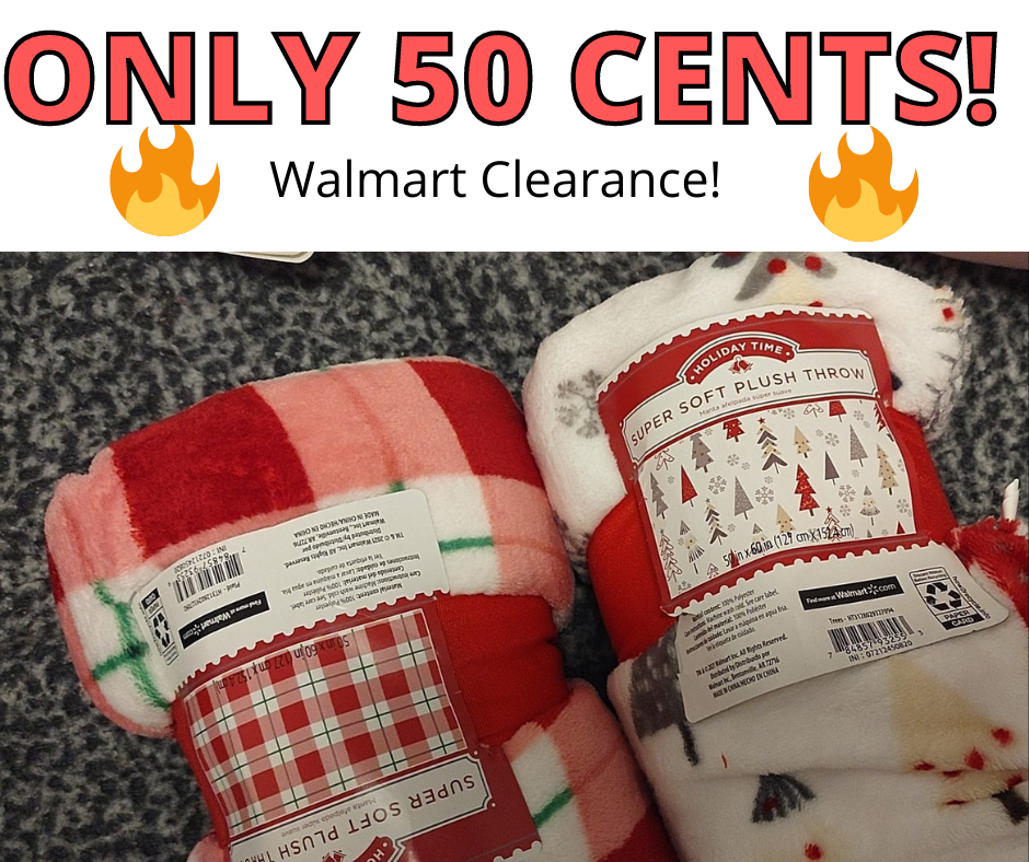 Holiday Time Plush Throws Only 50 CENTS!!!!  RUN!