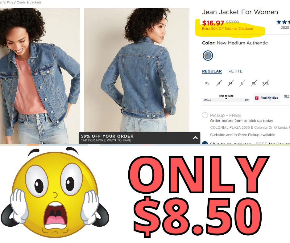 Jean Jacket For Women Only $8.50