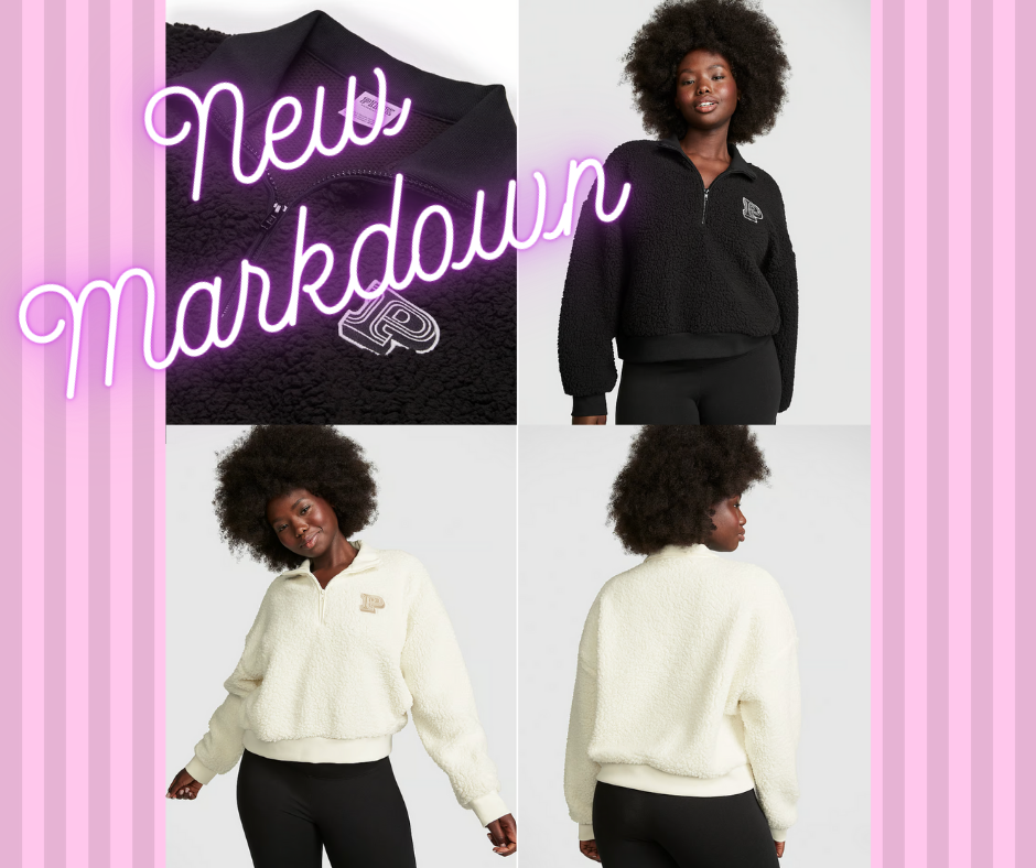 Pink Cozy Fleece Half Zip Pullover New Markdown ONLY $16.99 Vs Pink Pullover