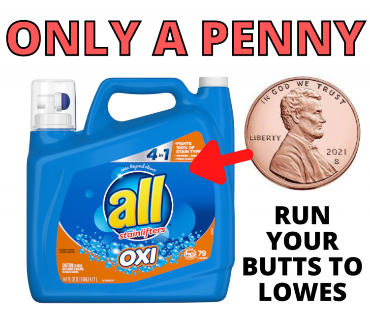 ALL LAUNDRY DETERGENT ONLY A PENNY