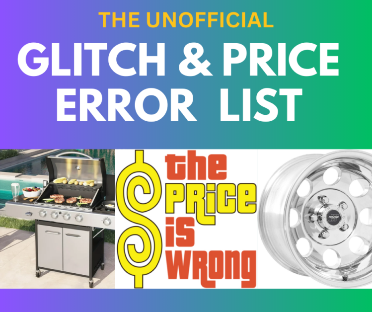 Online Price Errors And Glitches Database And Deals