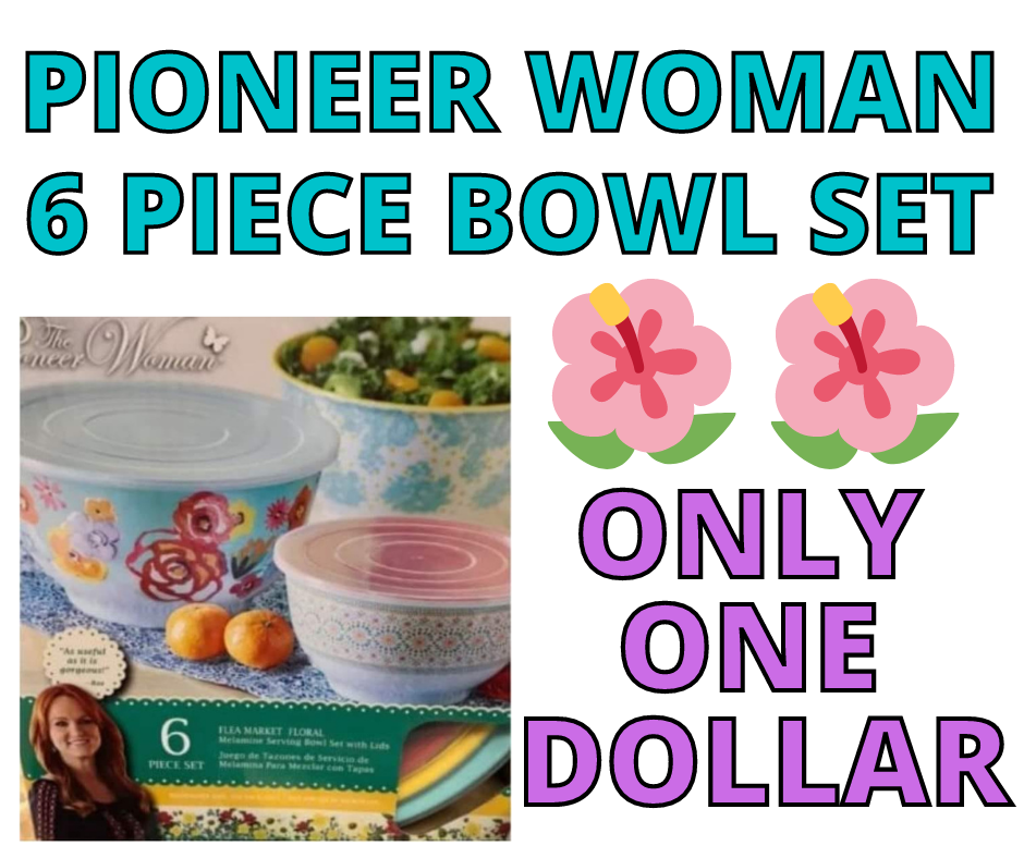 PIONEER WOMAN 6 PIECE BOWL SET ONLY ONE DOLLAR