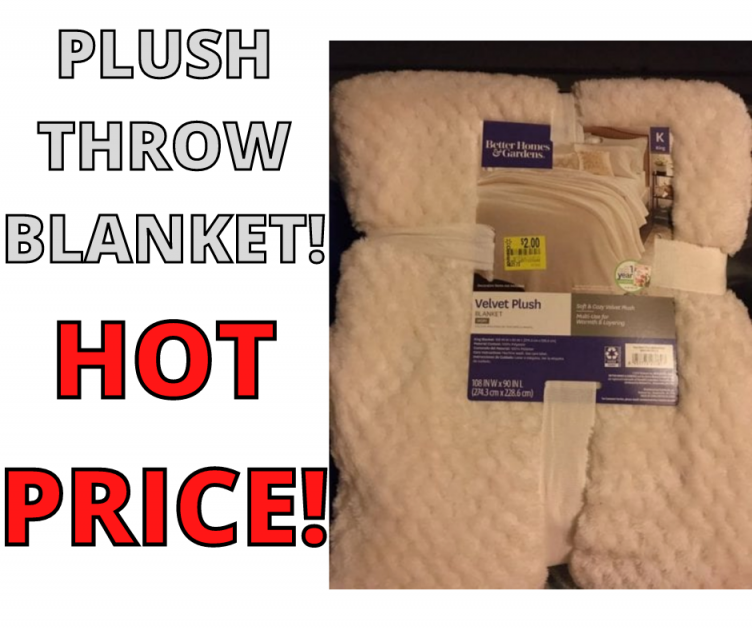 Blanket Throw- Better Homes Velvet Plush only $2 (reg $25)