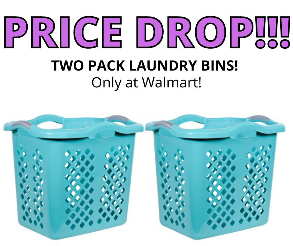 Plastic Laundry Baskets TWO PACK Hot Deal at Walmart.com!