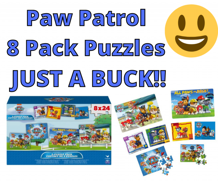 Paw Patrol 8 Pack Puzzles in Storage Tub JUST $1 REG $10 at Walmart
