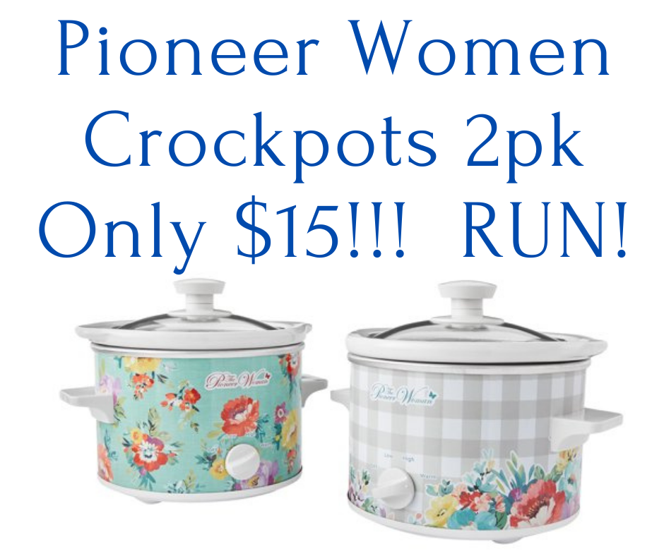 Pioneer Women Crockpots 2pk Only 15 RUN
