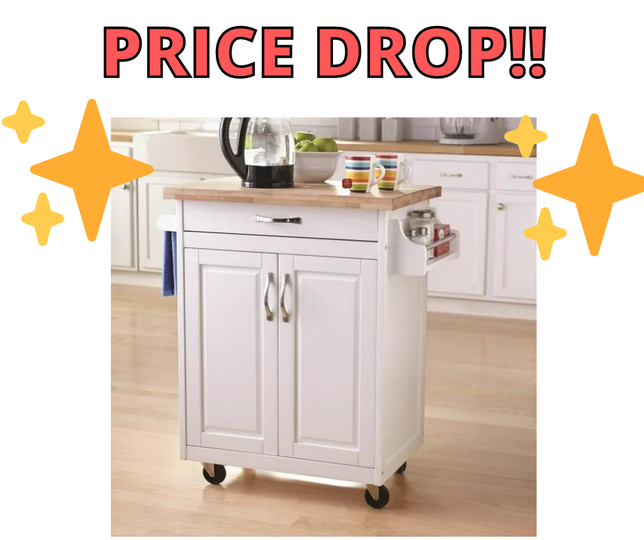 Mainstays Kitchen Island Cart With Drawer And Storage Shelves Price Drop   Price SLASH 1 