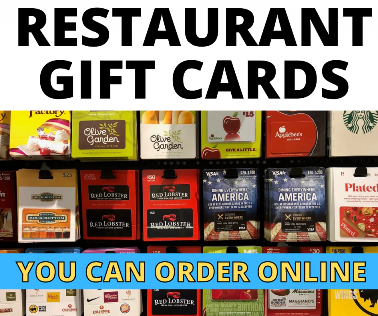 HUGE List Of Restaurant Gift Cards