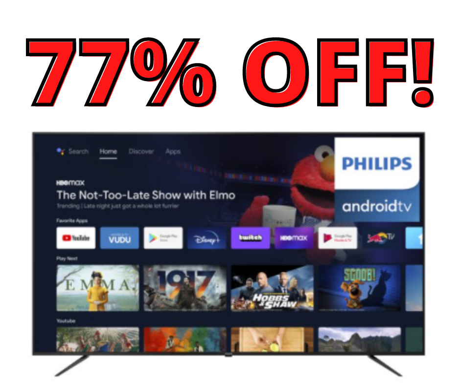 Philips 75″ Class 4K TV Only $169 at Walmart!!!