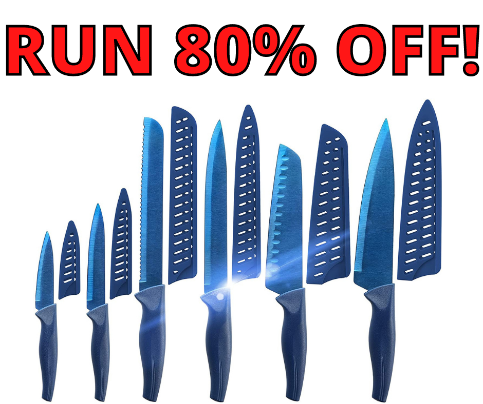 Blue 6pcs KNIFE SET NOW 80% OFF!