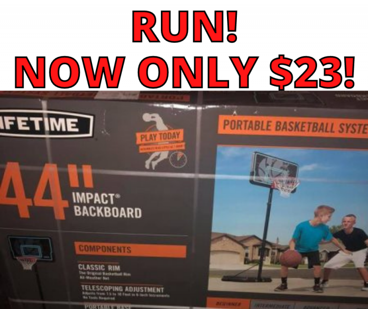 Lifetime 44″ Portable Basketball System Just $23!!! (Was$123) At Walmart!!!