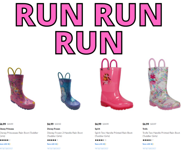 Disney Rain Boots $6.99 (were $24.99) At Walmart
