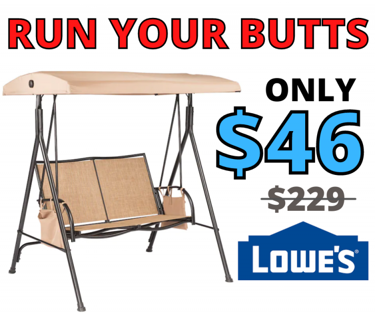 2 PERSON OUTDOOR SWING CLEARANCE AT LOWES ONLY $46