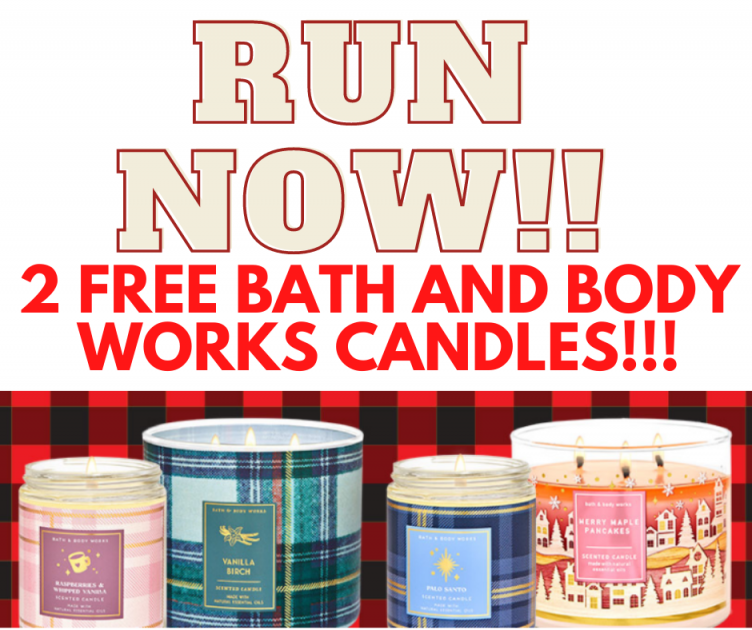 2 FREE BATH AND BODY WORKS CANDLES!