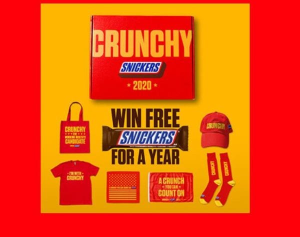 Win Snickers Candy Bars for 1 year!