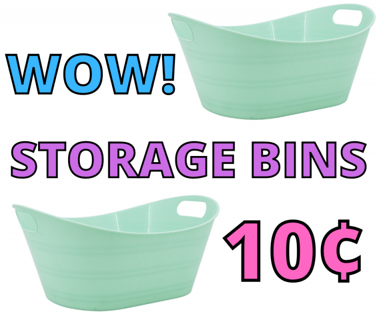 Mainstays Oval Storage Bins ONLY 10 CENTS! RUN!